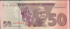 Zimbabwe 50 Dolar 2020 Çilaltı Çil AA