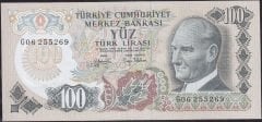 6.Emisyon 2.Tertip 100 Lira G06 255269 Çok Çok Temiz +