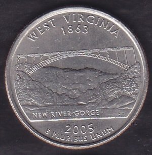 Amerika Çeyrek Dolar 2005 Hatıra West Virginia