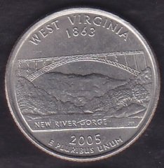 Amerika Çeyrek Dolar 2005 Hatıra West Virginia