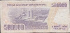 7.Emisyon 4.Tertip 500000 Lira J45 118865 Çok Temiz