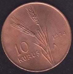 1974 YILI 10 KURUŞ ÇİLALTI ÇİL