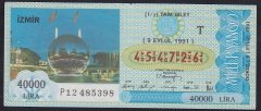1991 9 EYLÜL TAM BİLET T SERİSİ
