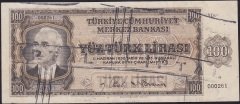 3.EMİSYON 100 LİRA D1 000261 İPTAL KAŞELİ ÇÇT   (İLK BİN PARASI VE AYRICA NUMARADA BASKI EKSİKLİĞİ ERÖRÜ VARDIR) eski para
