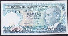 7.EMİSYON 2.TERTİP 500 LİRA D19 101994 ÇİL