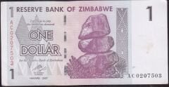 Zimbabwe 1 Dolar 2007 Çilaltı Çil Pick 65 AC