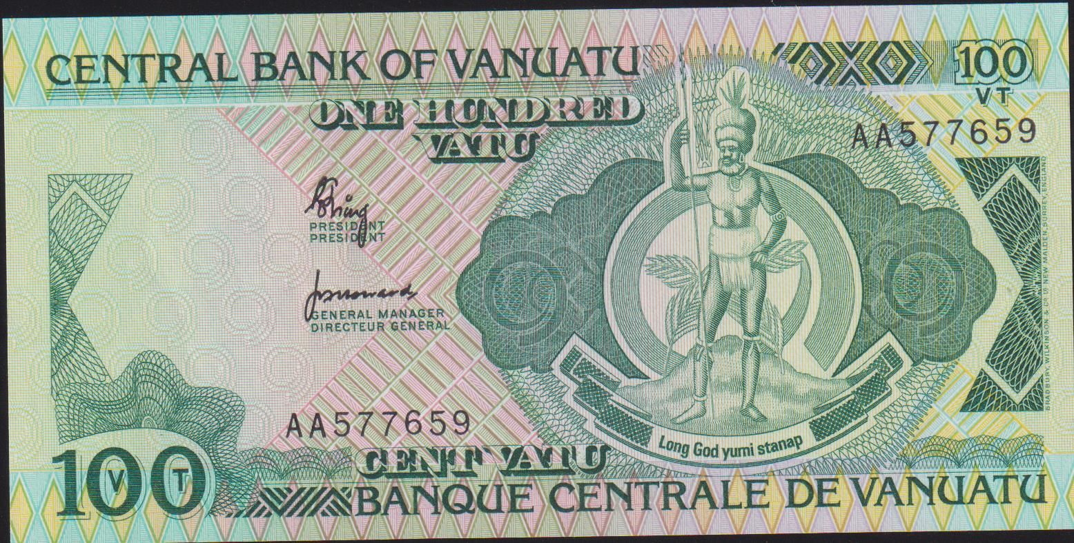Vanuatu 100 Vatu 1982 Çil Pick 1a AA