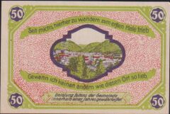 Almanya 50 Pfennig Notgeld 1921 Çil Filigranlı