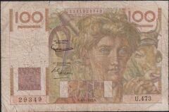 Fransa 100 Frank 1952 Temiz