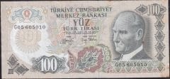 6.Emisyon 2.Tertip 100 Lira G05 605010 Temiz +