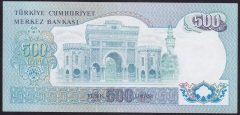 6.EMİSYON 1.TERTİP 500 LİRA A45 047919 ÇOK ÇOK TEMİZ (DÜZLENMİŞ)