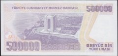 7.Emisyon 4.Tertip 500000 Lira J43 087560 Çilaltı ( bandrol baskı izleri var )