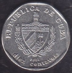 Küba 10 Centavos 2002
