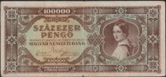 Macaristan 100000 Pengo 1945 Temiz