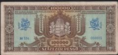 Macaristan 100000 Pengo 1945 Temiz