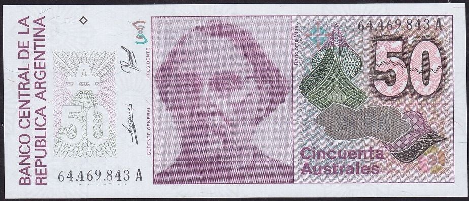 Arjantin 50 Australes 1986-1989 Çilaltı Çil Pick 326