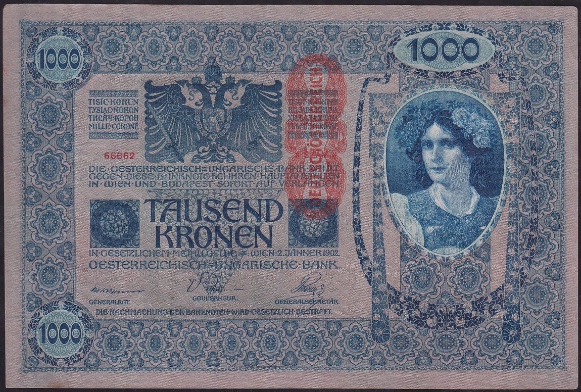 Avusturya Macaristan 1000 Kronen 1902 Çilaltı Çil ( 66662 )