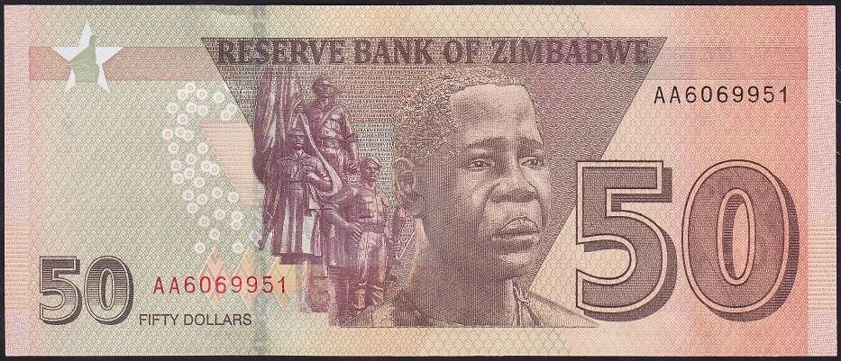 Zimbabwe 50 Dolar 2020 Çilaltı Çil AA