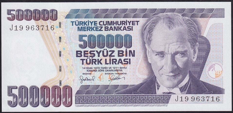 7.Emisyon 4.Tertip 500000 Lira J19 963716 Çil