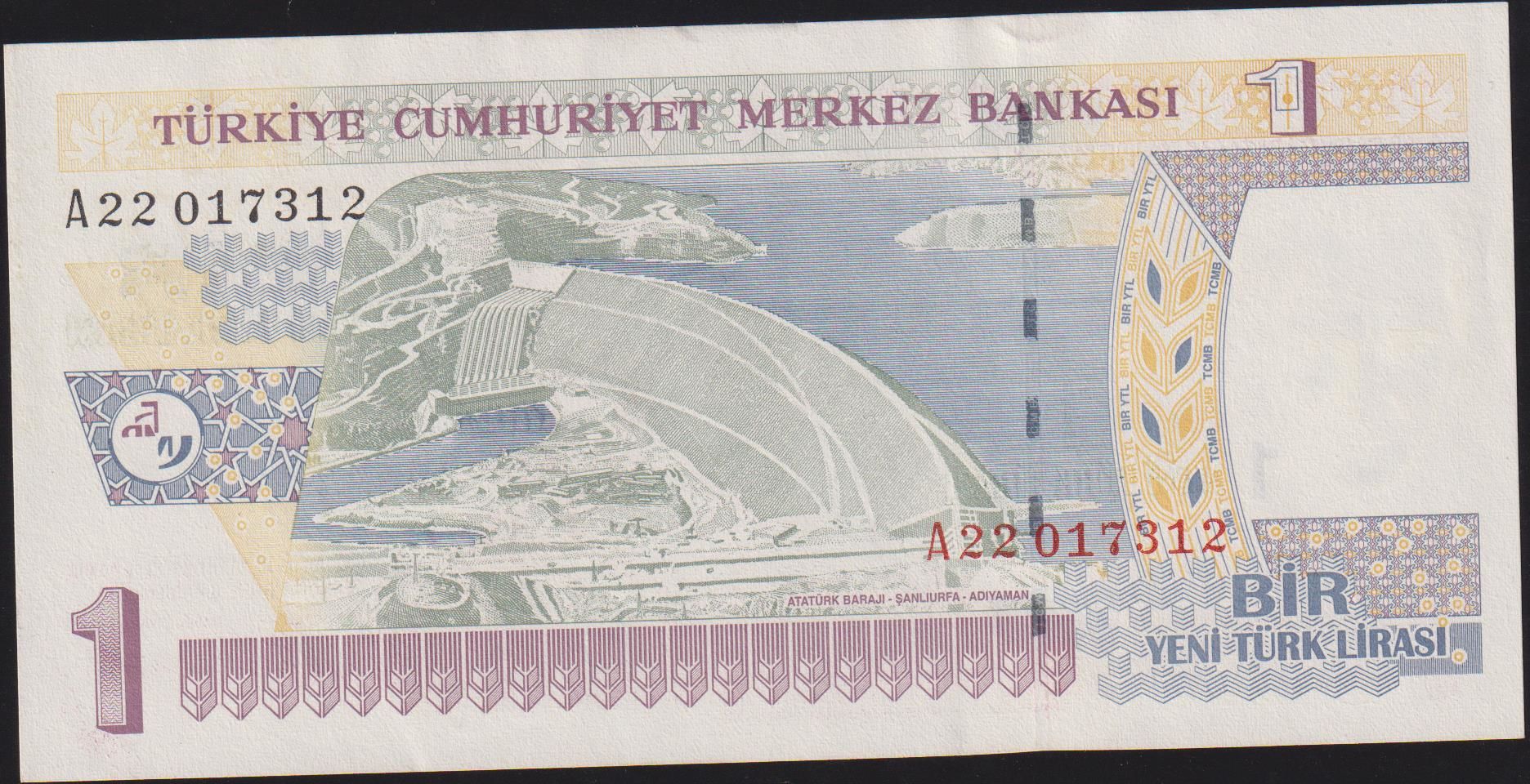 8.Emisyon 1 YTL A22 017312 Çilaltı Çil