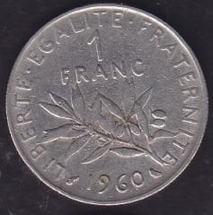 Fransa 1 Frank 1960