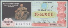 1999 19 Ocak Yarım Bilet - Z Serisi - Çatalhüyük