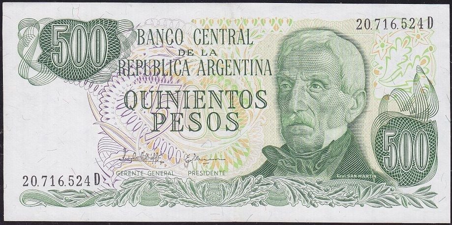 Arjantin 500 Pesos 1977 Çilaltı Pick 303d