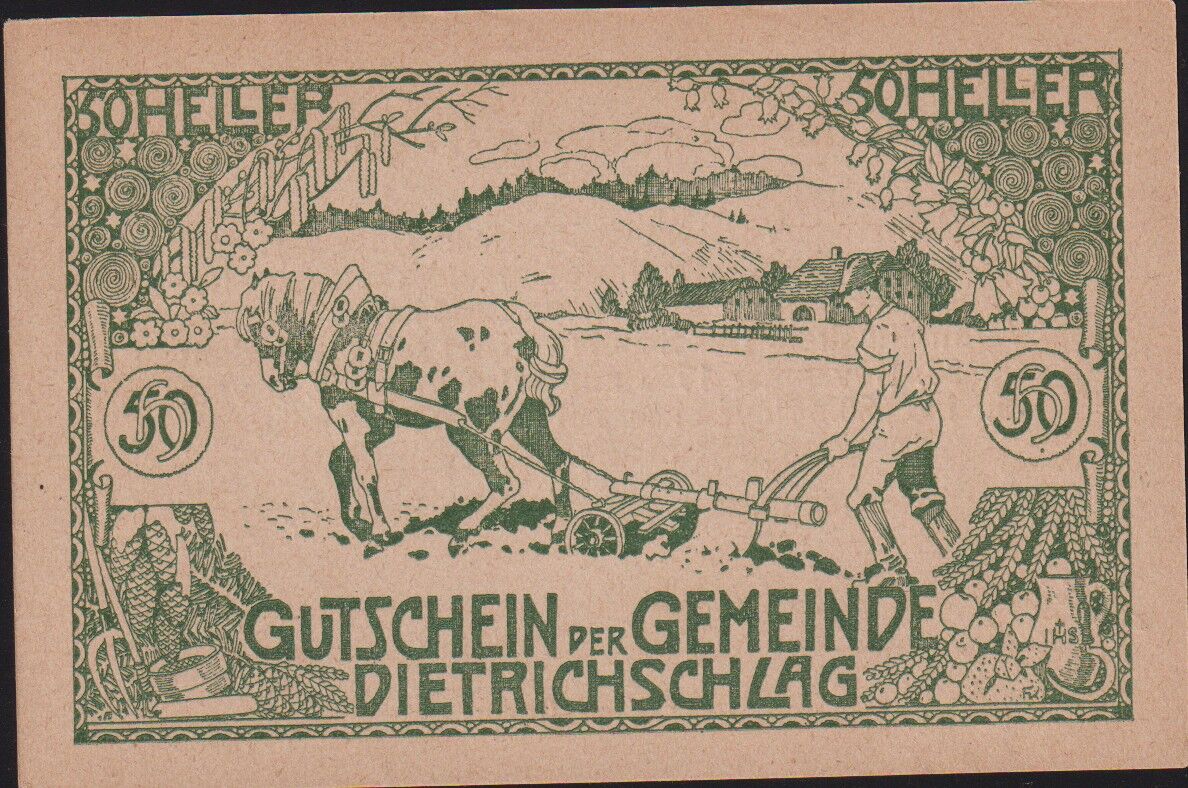 Avusturya 50 Heller Notgeld 1920 Çil