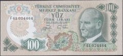 6.Emisyon 2.Tertip 100 Lira F41 024464 Ççt Çilaltı