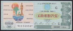 1991 29 EYLÜL ÇEYREK BİLET G SERİSİ