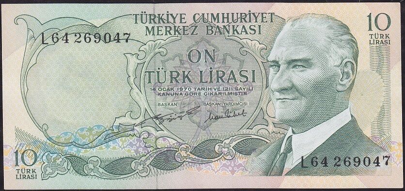 6.Emisyon 2.Tertip 10 Lira L64 269047 Çilaltı