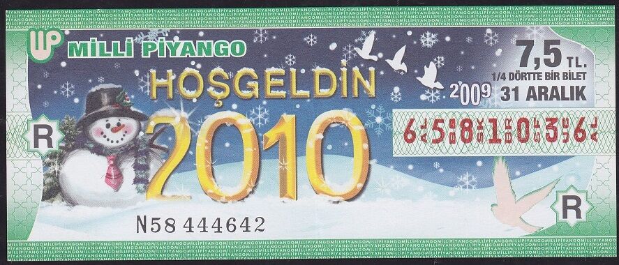 2009 31 Aralık Çeyrek Bilet - R Serisi