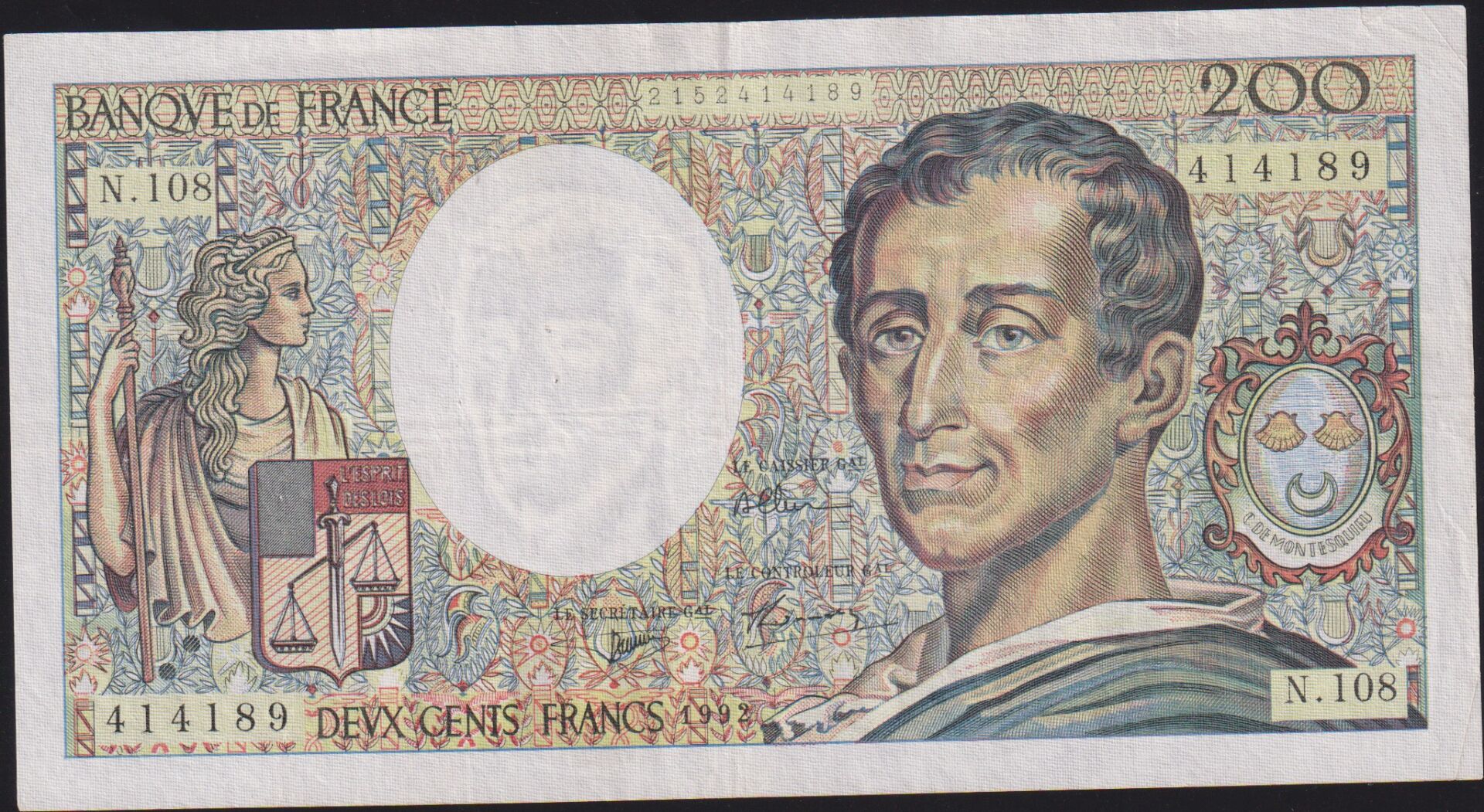 Fransa 200 Frank 1992 Çok Temiz