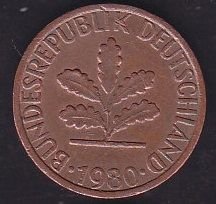 Almanya 1 Pfennig 1980 J