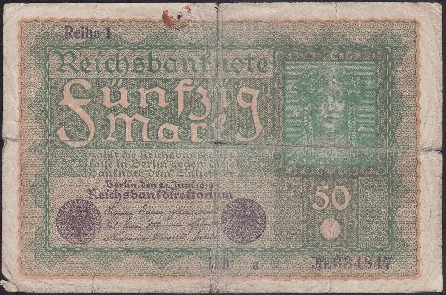 ALMANYA 50 MARK 1919 HALİYLE