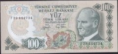 6.Emisyon 2.Tertip 100 Lira F39 444734 Çilaltı