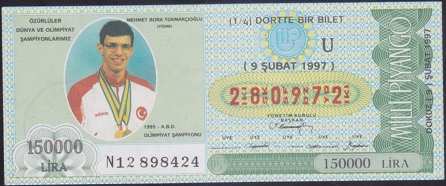 1997 9 ŞUBAT ÇEYREK BİLET - U SERİSİ