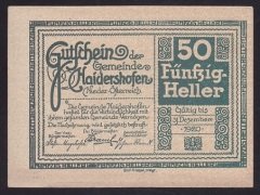 AVUSTURYA 50 HELLER NOTGELD 1920 ÇİL