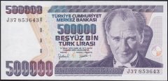 7.Emisyon 4.Tertip 500000 Lira J37 853643 Çilaltı