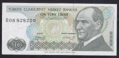 7.EMİSYON 1.TERTİP 10 LİRA B08 828220 ÇÇT +