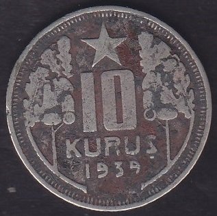 1939 YILI 10 KURUŞ  eski para alan yerler