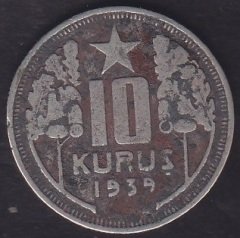 1939 YILI 10 KURUŞ  eski para alan yerler