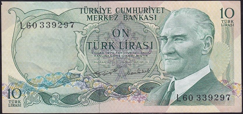 6.Emisyon 2.Tertip 10 Lira L60 339297 Çok Temiz+