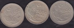1992-1993-1994 YILI 5000 LİRA TAKIM