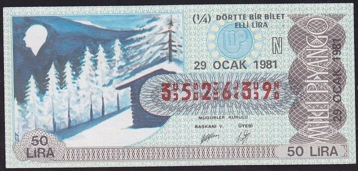 1981 29 Ocak Çeyrek Bilet - N Serisi