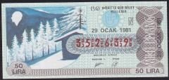 1981 29 Ocak Çeyrek Bilet - N Serisi