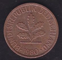 Almanya 1 Pfennig 1980 G