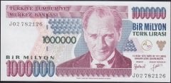 7.Emisyon 2.Tertip 1 000 000 Lira J02 782*** Çil