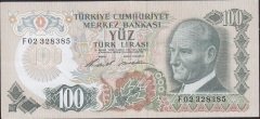 6.Emisyon 1.Tertip 100 Lira F02 328385 Çok Çok Temiz +