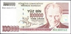 7.Emisyon 3.Tertip 100000 Lira H63 663712 Çilaltı Çil